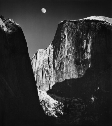 View full screen - View 1 of Lot 15. Moon and Half Dome, Yosemite National Park, California.