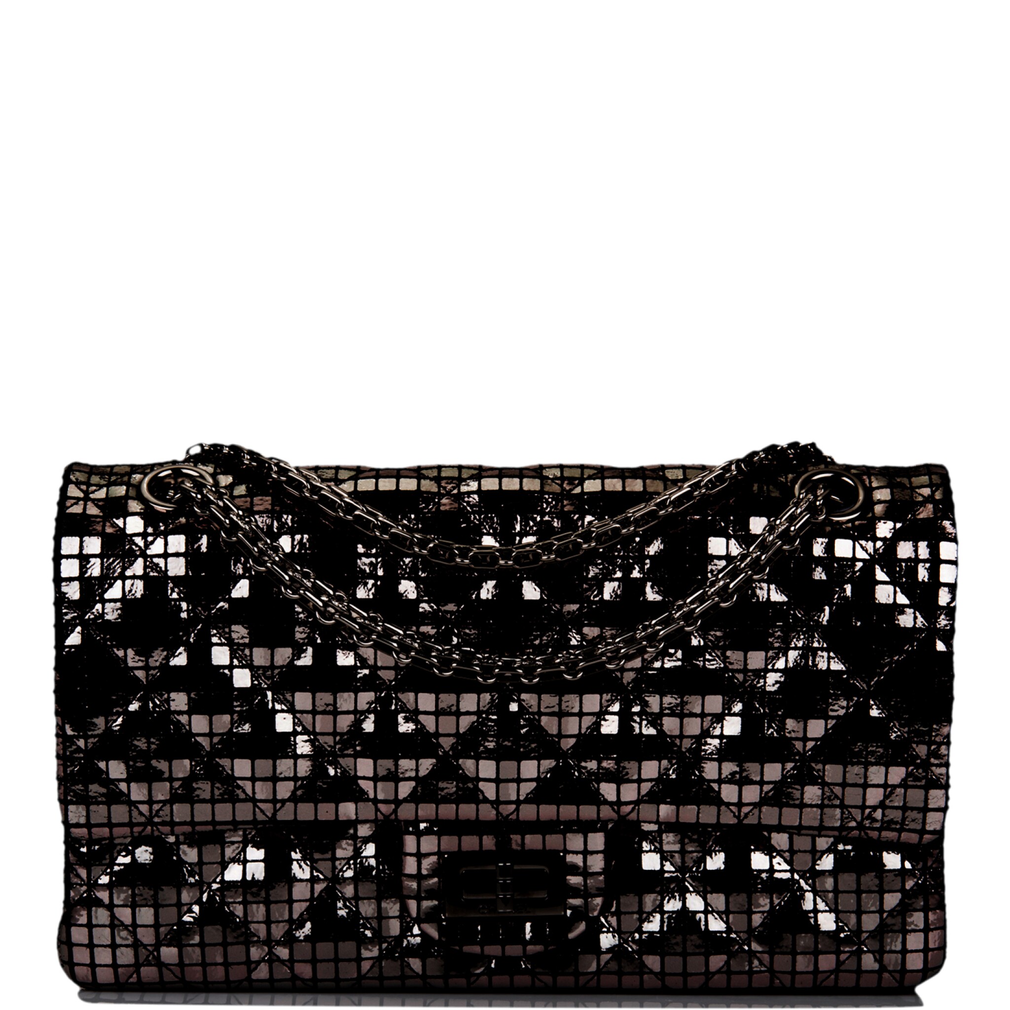 Chanel Mirror Medium 2 55 Reissue Double Flap Bag Of Calfskin Leather With Silver Hardware Handbags Accessories Sotheby S