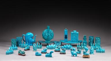 View full screen - View 1 of Lot 152. A group of thirty-five turquoise-glazed wares, Qing dynasty, 18th - 19th century.