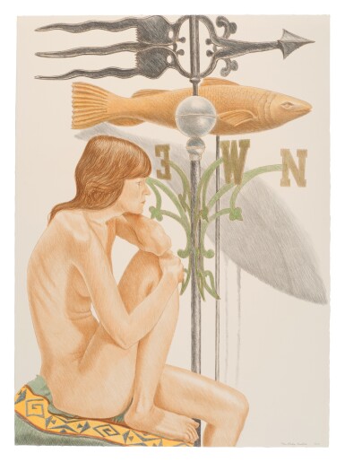 View full screen - View 1 of Lot 314. Nude Model with Banner and Fish Weathervane.