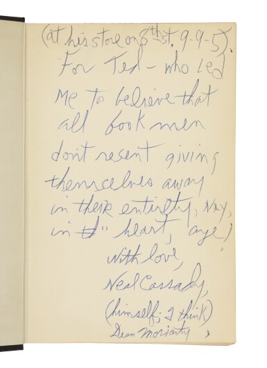 View full screen - View 1 of Lot 121. (CASSADY, NEAL) | Kerouac, Jack. On the Road. New York: Viking Press, 1957.
