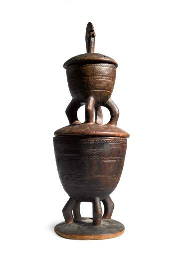 View full screen - View 1 of Lot 19. Mossi Two-Tiered Container, Burkina Faso.