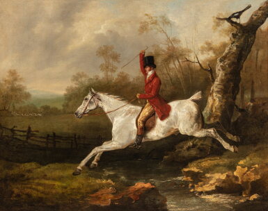 View full screen - View 1 of Lot 50. Adam Elmore hunting | Adam Elmore à la chasse.