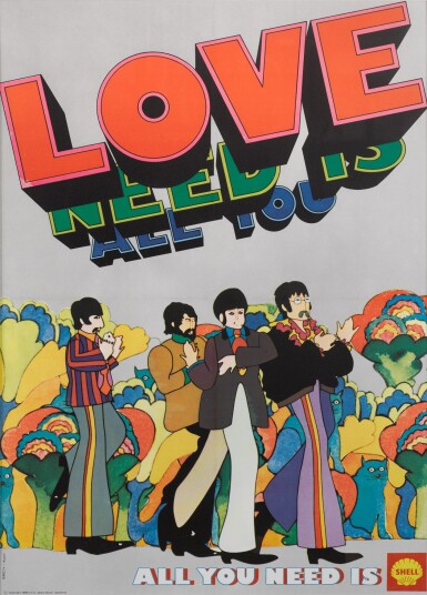 View full screen - View 1 of Lot 2. YELLOW SUBMARINE: ALL YOU NEED IS LOVE (1968) POSTER, BELGIAN.