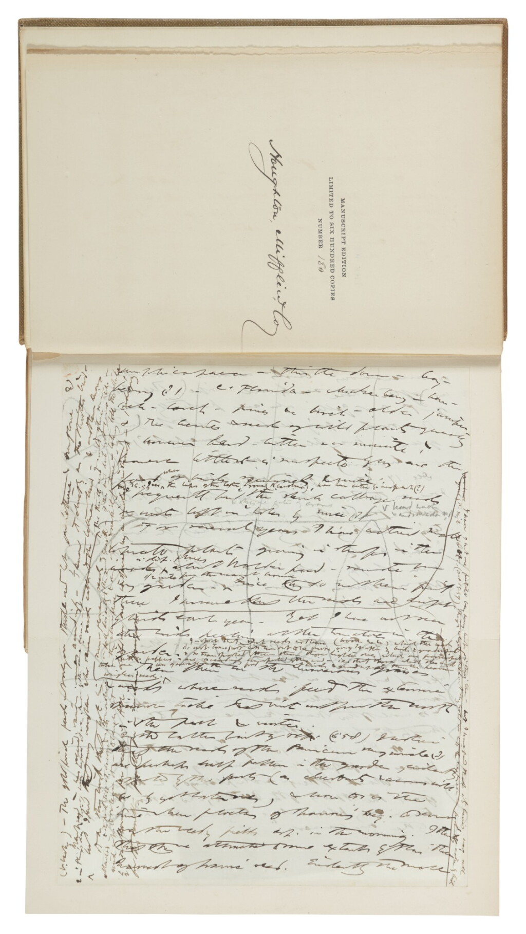 View full screen - View 1 of Lot 113. Thoreau, Henry David | Thoreau, Henry David. The Works of Henry David Thoreau, 1906. Manuscript edition with an autograph manuscript written at Walden .