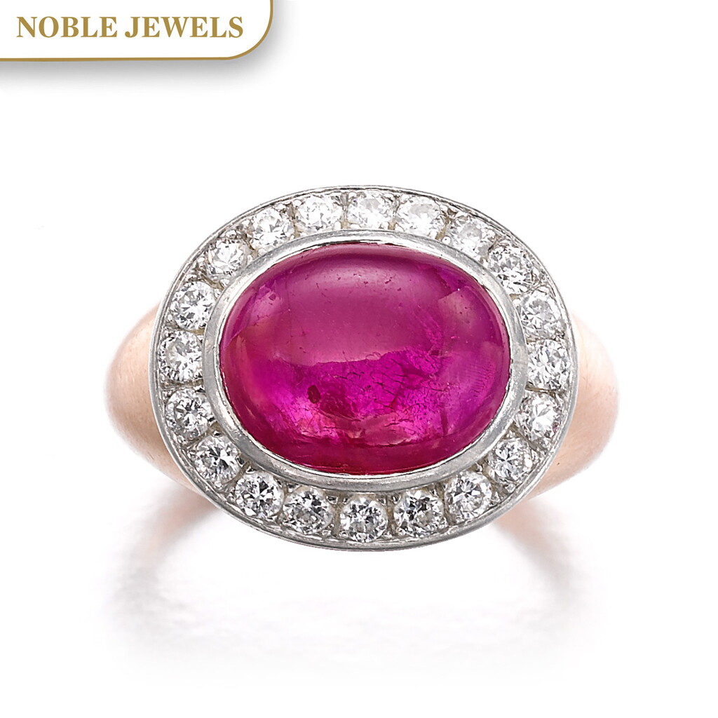 View full screen - View 1 of Lot 673. Ruby and diamond ring | 紅寶石配鑽石戒指.