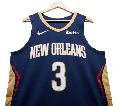 View full screen - View 1 of Lot 90. CJ McCollum New Orleans Pelicans 2023-2024 Game Worn Icon Edition Jersey | Double-Double.