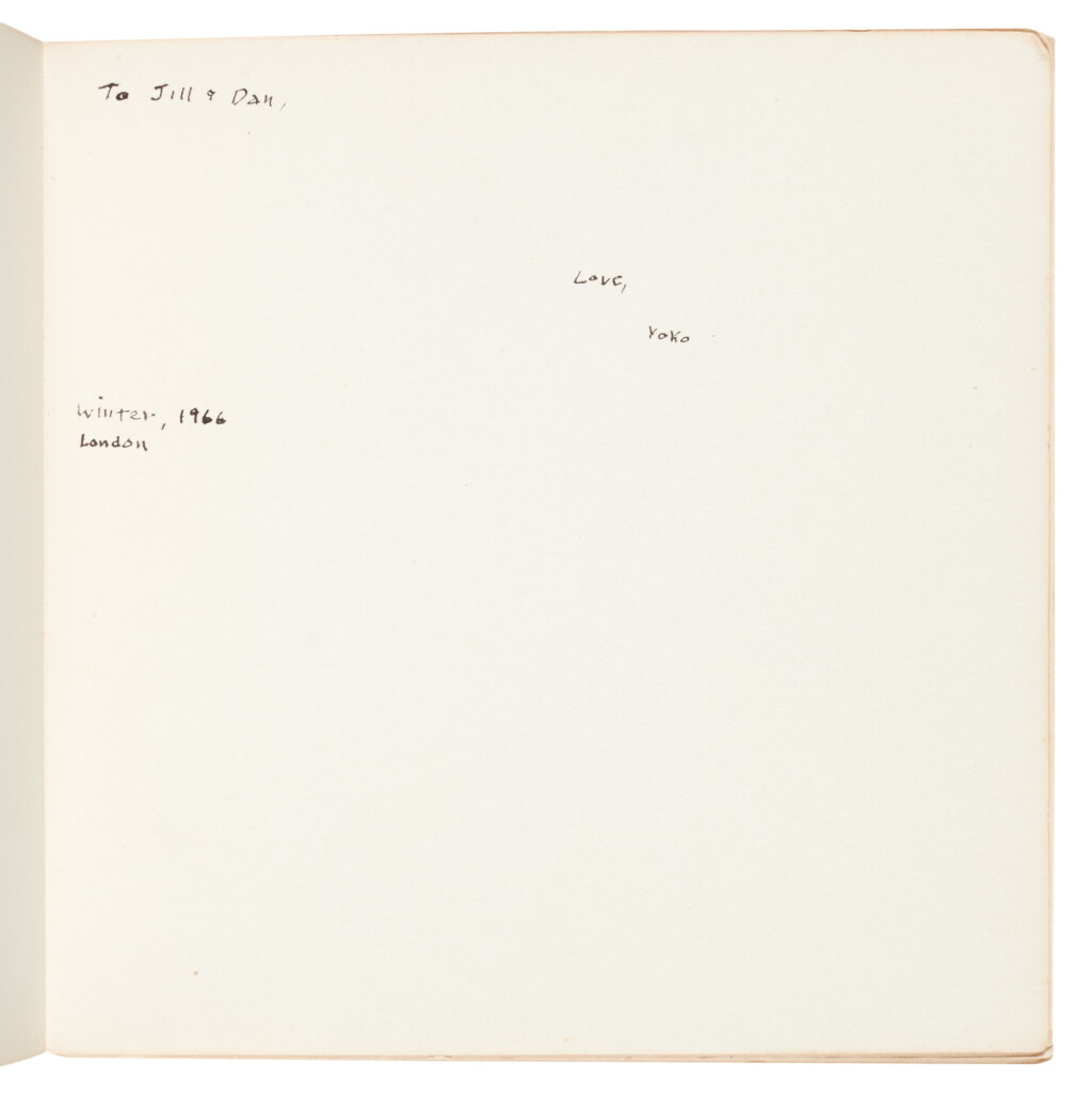 View full screen - View 1 of Lot 111. Yoko Ono | Grapefruit, 1964, first edition, inscribed to Dan and Jill Richter.