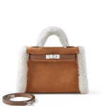 Limited Edition Alezan Swift, Chamois Grizzly and Ecru Shearling Teddy Plush Mini Kelly II 20 Palladium Hardware, 2025