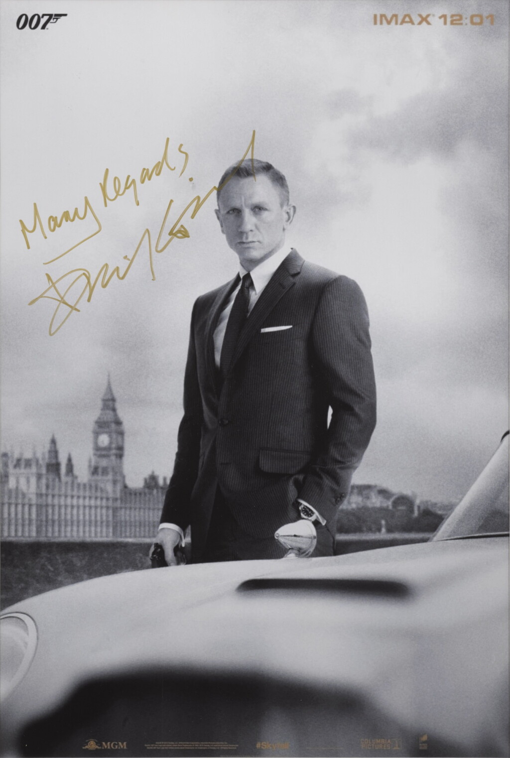 View full screen - View 1 of Lot 40. Skyfall (2012), IMAX poster, signed by Daniel Craig, British.
