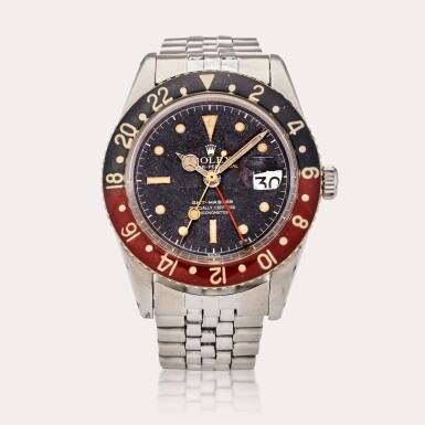 View full screen - View 1 of Lot 525. Reference 6542 GMT-Master | A stainless steel automatic dual time zone wristwatch, Circa 1957.