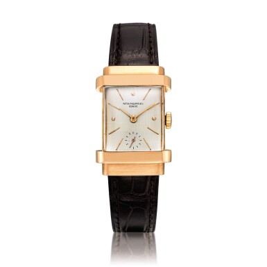View full screen - View 1 of Lot 2180. Patek Philippe | Top Hat, Reference 1450, A pink gold wristwatch, Made in 1942 | 百達翡麗 | Top Hat 型號1450 粉紅金腕錶,1942年製.