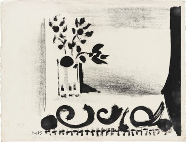 View full screen - View 1 of Lot 197. PABLO PICASSO | VASE DE FLEURS AU TAPIS À RAMAGES (B. 459; M. 107).