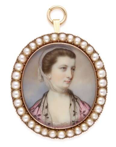 View full screen - View 1 of Lot 154. JOHN SMART | Portrait of Gertrude, Duchess of Bedford, née Leveson-Gower (1715-1794).