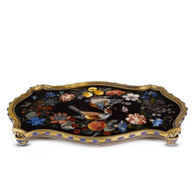 View full screen - View 1 of Lot 1182. An Italian Pietre Dure, Silver, Silver-Gilt and Lapis Lazuli Tray attributed to the Grand Ducal Workshop, Florence, circa 1745, the mounts attributed to Louis Siriès.