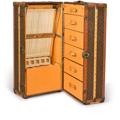 View full screen - View 1 of Lot 138. Vintage Monogram Canvas Steamer Wardrobe Trunk, circa 1920-1930s.