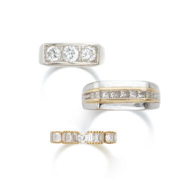 View full screen - View 1 of Lot 864. Collection of diamond rings.