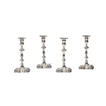 A Set of Four George II Silver Candlesticks, John Cafe, London, 1755