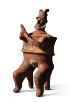 Nayarit Large Figure of a Warrior, Ixtlán del Río Style, Protoclassic, circa 100 BC - AD 250