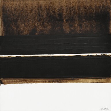 View full screen - View 1 of Lot 2. PIERRE SOULAGES | BROU DE NOIX SUR PAPIER 35,5 X 35,5 CM, 2001.