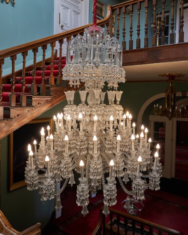 View full screen - View 1 of Lot 9. A fifty-three-light cut-glass chandelier, late 19th / 20th century, in the manner of Osler.