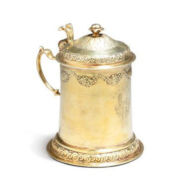 View full screen - View 1 of Lot 869. A German silver-gilt tankard, Caspar Xaver Stippeldey, Augsburg, 1796.