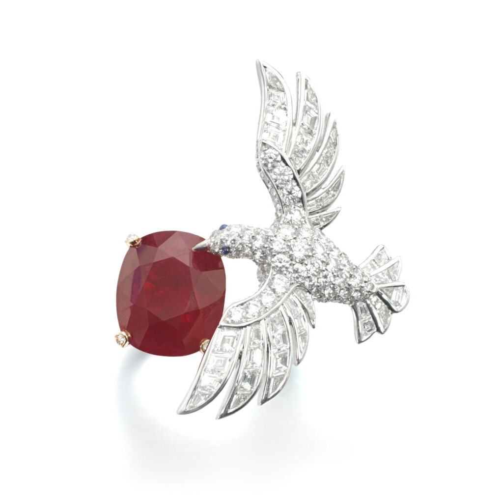 View full screen - View 1 of Lot 583. Ruby and diamond ring, 'Renaissance'.