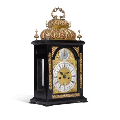 View full screen - View 1 of Lot 44. A gilt-mounted ebony quarter repeating table clock, James Markwick, London, circa 1720.