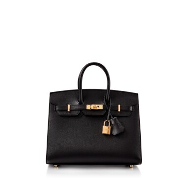 View full screen - View 1 of Lot 1045. Noir Veau Madame Sellier Birkin 25 Gold Hardware, 2022 .
