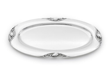 View full screen - View 1 of Lot 8. A Danish silver Blossom pattern tray, No. 2AA, Georg Jensen Silversmithy, Copenhagen, circa 1945-77.