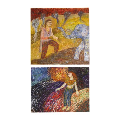 View full screen - View 1 of Lot 63. JAYASHREE CHAKRAVARTY | UNDER THE RED SKY; UNTITLED .