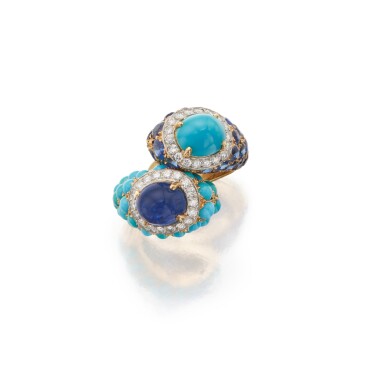 View full screen - View 1 of Lot 242. Cartier | Sapphire, Turquoise and Diamond Ring, Paris.