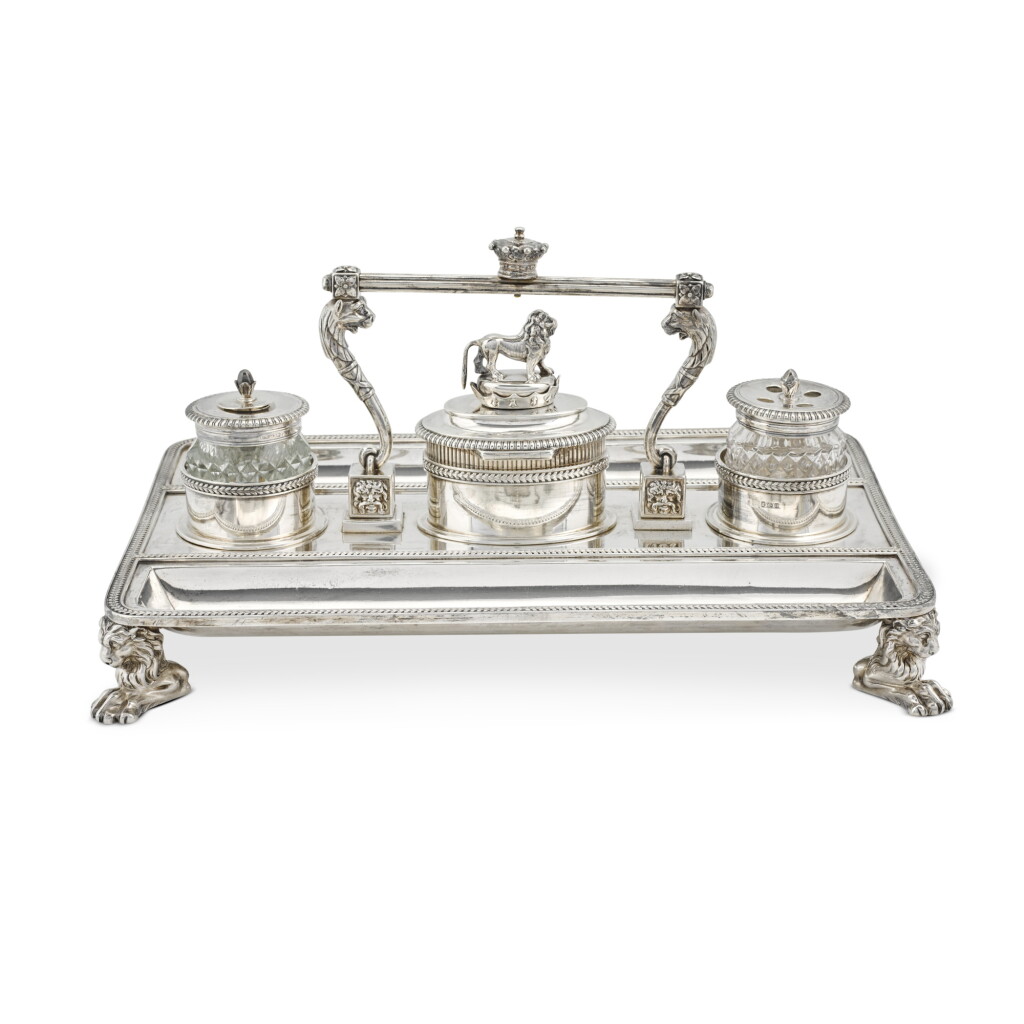 View full screen - View 1 of Lot 51. A George III silver ink stand, Paul Storr, London, 1803.