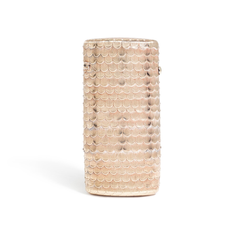 View full screen - View 1 of Lot 63. An articulated gold 'fish scale' case, possibly Scandinavian, early 19th century.