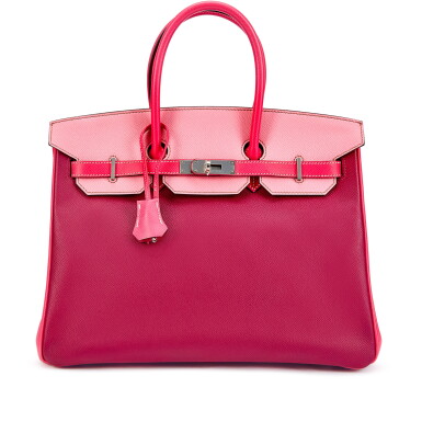 View full screen - View 1 of Lot 5476. 5P Bubblegum Pink, Rose Tyrien and Anemone Epsom HSS Birkin 35 Palladium Hardware, 2012.