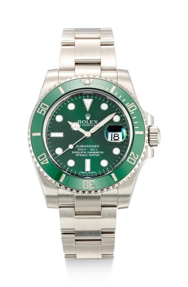 View full screen - View 1 of Lot 101. ROLEX | SUBMARINER "HULK", REFERENCE 116610LV, A STAINLESS STEEL WRISTWATCH WITH DATE AND BRACELET, CIRCA 2013.