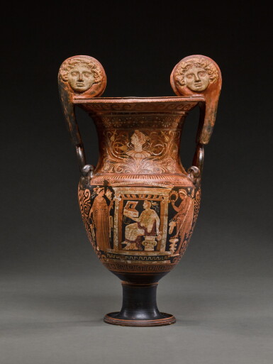 View full screen - View 1 of Lot 181. An Apulian Red-figured Volute Krater, attributed to the Patera Painter, circa 350-330 B.C..