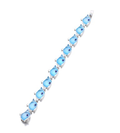 View full screen - View 1 of Lot 36. MICHELE DELLA VALLE | BLUE TOPAZ, DIAMOND AND DIAMOND BRACELET.