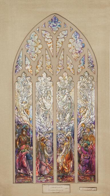 View full screen - View 1 of Lot 550. Cartoon for “Te Deum Laudamus” Window.