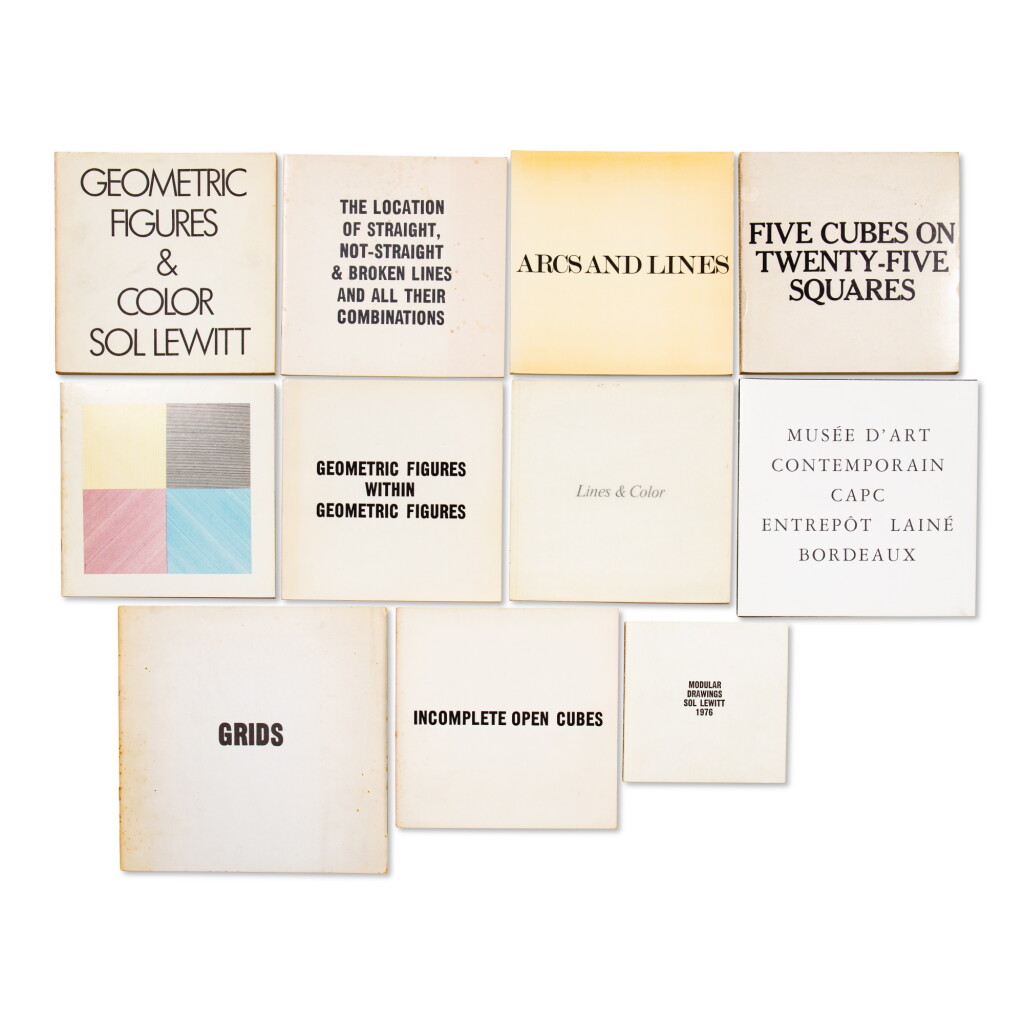 View full screen - View 1 of Lot 164. Ensemble de 11 ouvrages conçus par l'artiste (1969-1983) : Grids ; Lines & Color ; Modular drawings, etc..