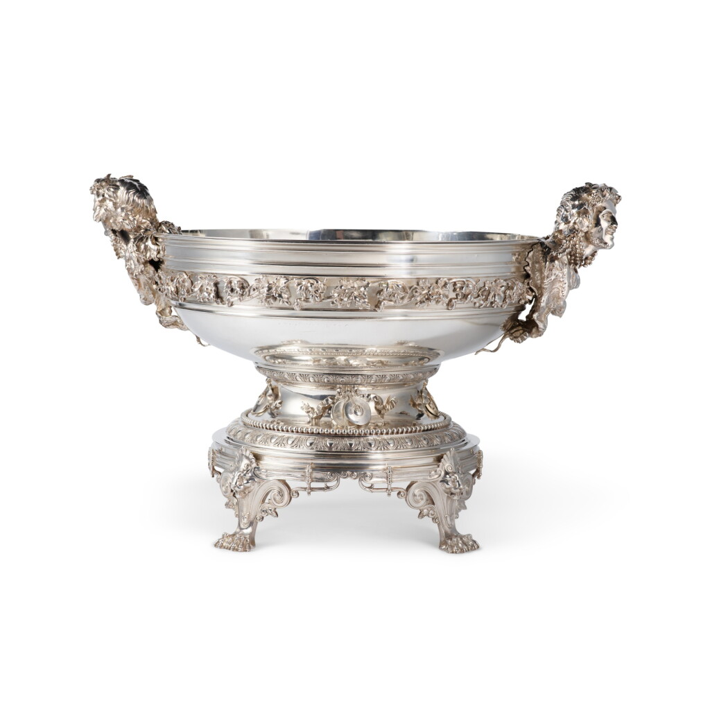 View full screen - View 1 of Lot 4. A Monumental American Silver Bacchus Punch Bowl, Design Attributed to Eugene J. Soligny, Tiffany & Co., New York, Circa 1873.