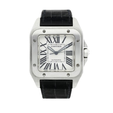 View full screen - View 1 of Lot 176. Reference 2656 Santos 100 '1904-2004' Anniversary Edition A limited edition stainless steel automatic square shaped wristwatch, Circa 2004.