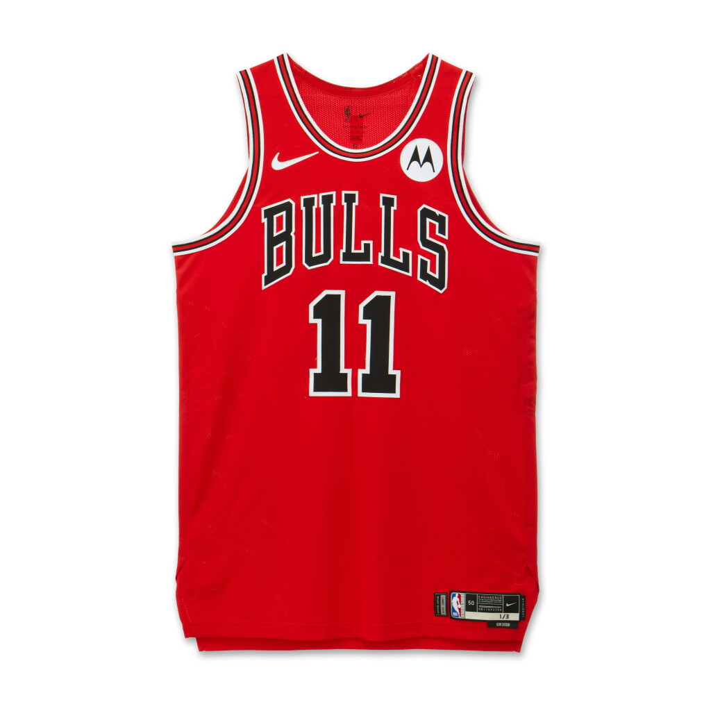 View full screen - View 1 of Lot 43. DeMar DeRozan Chicago Bulls 2023-2024 Game Issued Icon Edition Jersey.