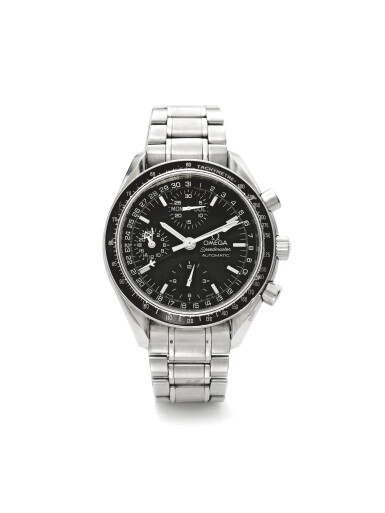 View full screen - View 1 of Lot 25. OMEGA | REF 175.0084 SPEEDMASTER, A STAINLESS STEEL AUTOMATIC TRIPLE CALENDAR CHRONOGRAPH WRISTWATCH WITH BRACELET CIRCA 1998.