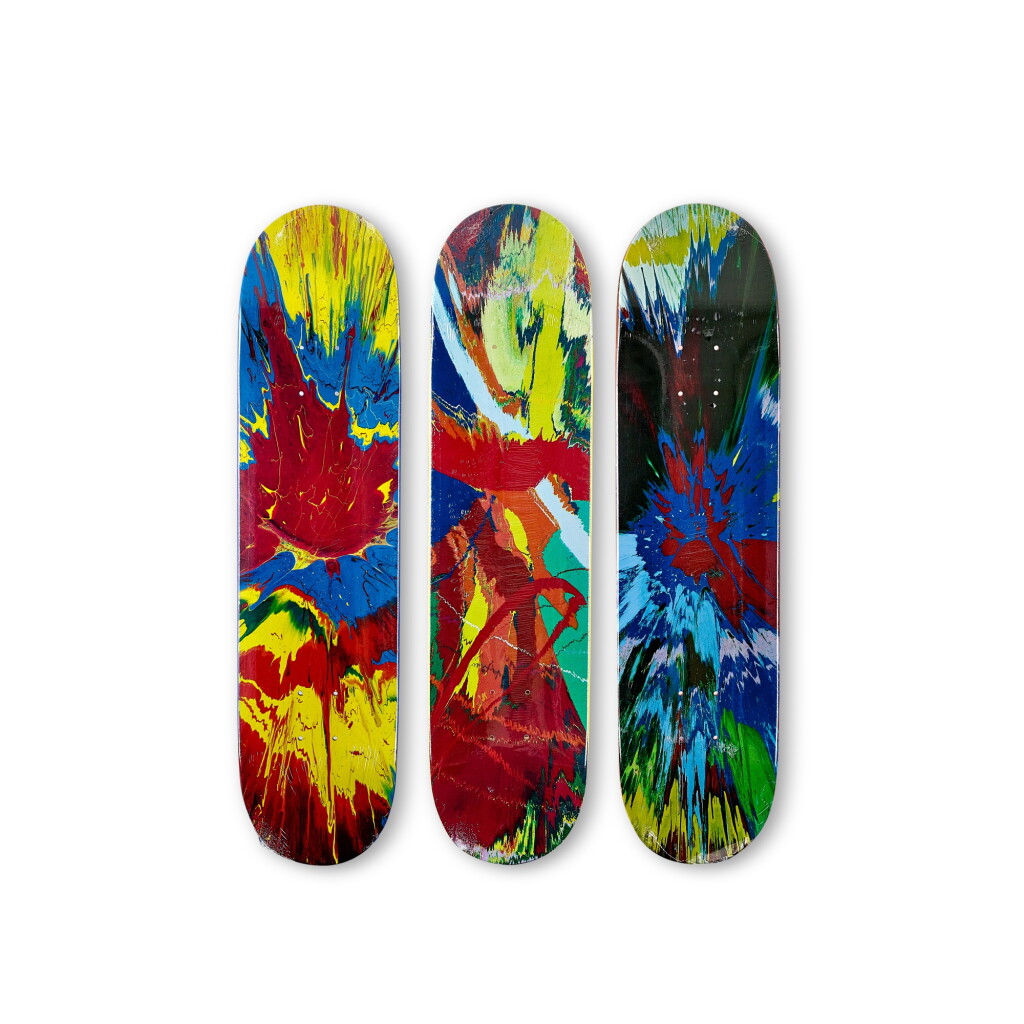 View full screen - View 1 of Lot 9022. Supreme Skateboard Decks "Damien Hirst Spin", Set of Three.