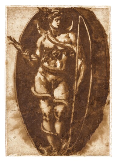 View full screen - View 1 of Lot 13. Project for a seal of the Accademia del Disegno, Florence.