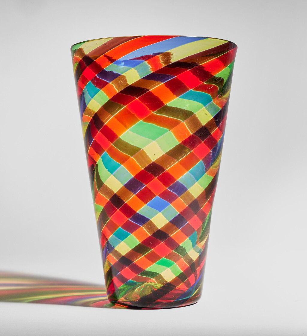 View full screen - View 1 of Lot 755. A Rare "Canne Colorate" Vase.
