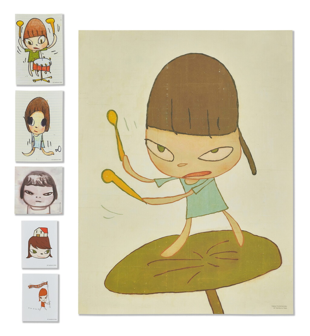 View full screen - View 1 of Lot 19. YOSHITOMO NARA 奈良美智 | MARCHING ON A BUTTERBUR LEAF 乘著款冬葉遊行.
