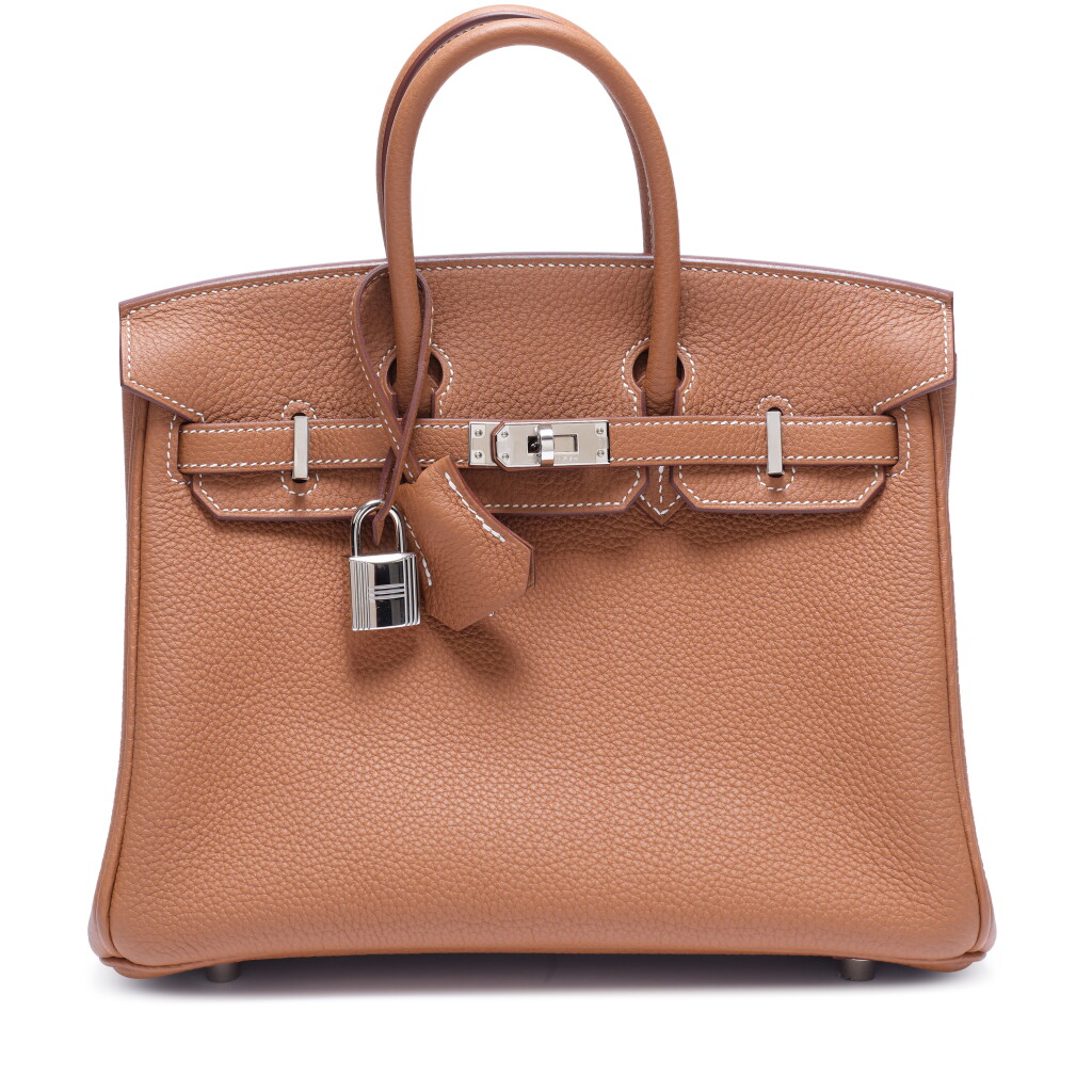 View full screen - View 1 of Lot 9. Gold Togo Birkin 25 Palladium Hardware, 2024.