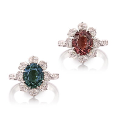 View full screen - View 1 of Lot 272. Alexandrite and Diamond Ring | 3.53克拉 天然「巴西」未經處理亞歷山大變色石 配 鑽石 戒指.
